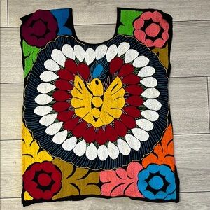 MEXICANA Yellow and White Boxy Tank Top